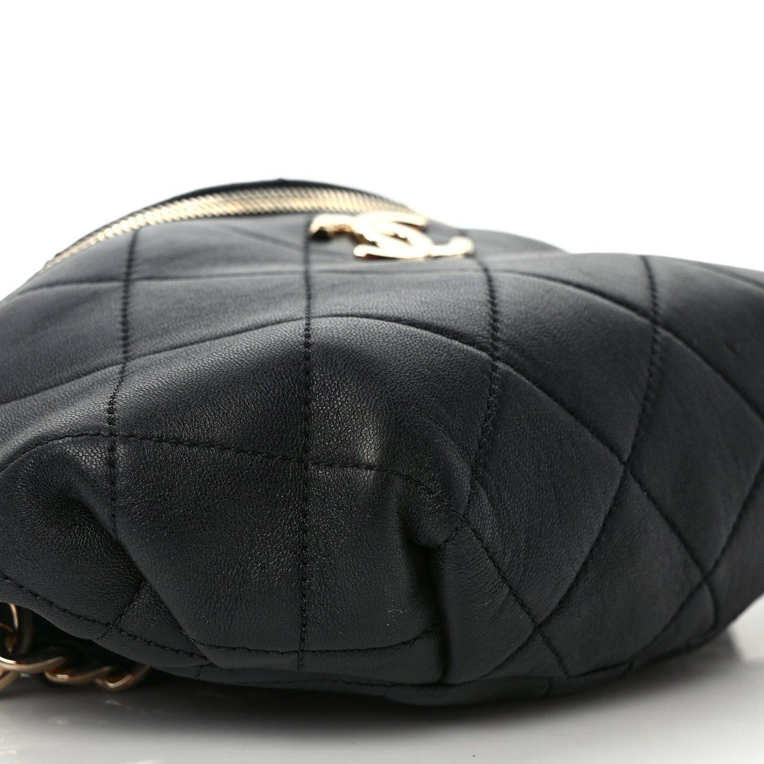 Chanel Lambskin Quilted Resin Bi-Color Waist Bag Fanny Pack Black 8 of 9