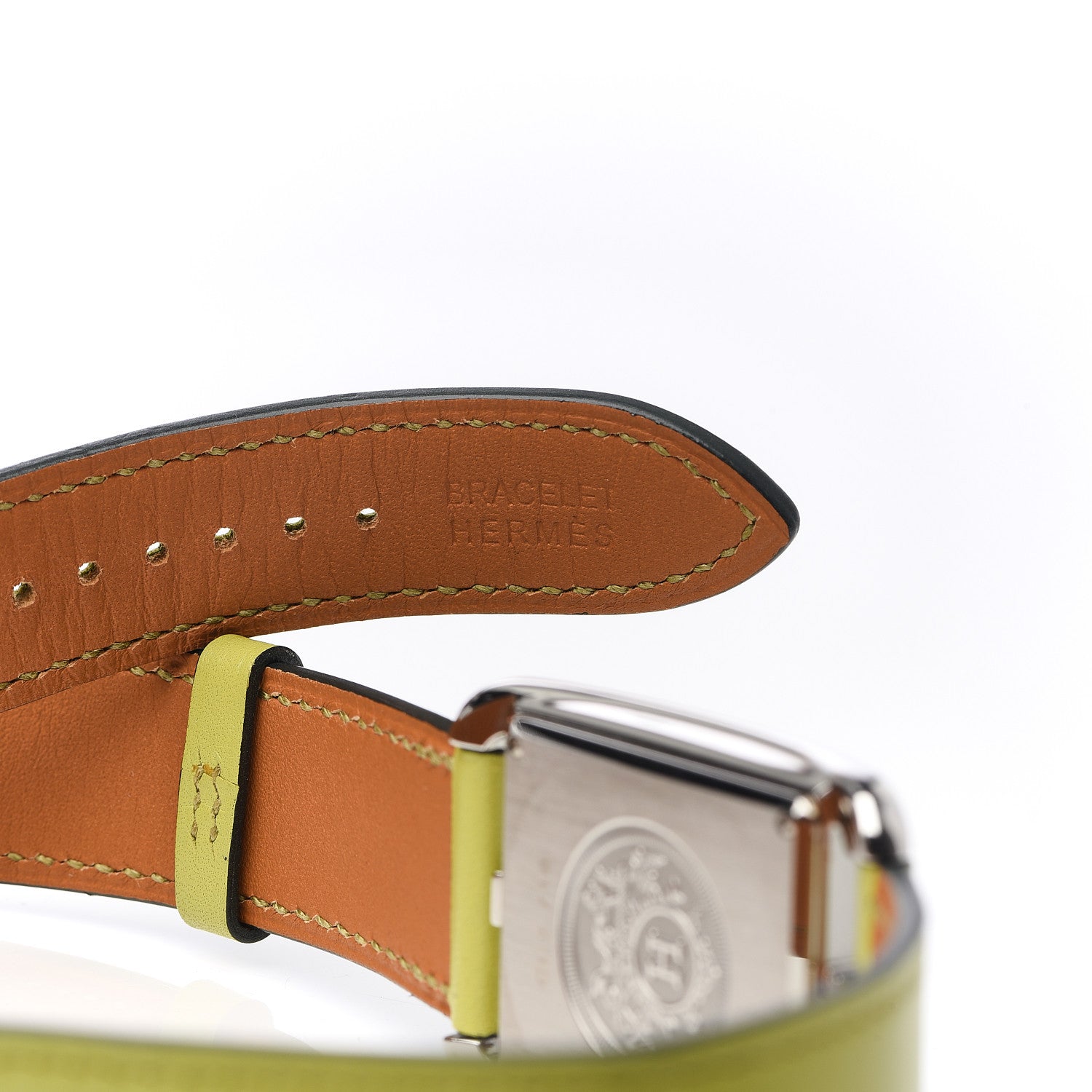 Hermes Stainless Steel Chevre Mysore 29mm Cape Cod Double Tour Quartz Watch Vert Anis 8 of 9