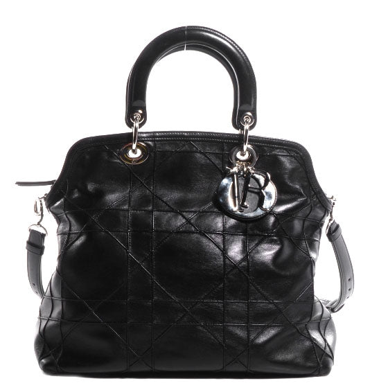 Christian Dior Lambskin Cannage Medium Granville Tote Black 1 of 10