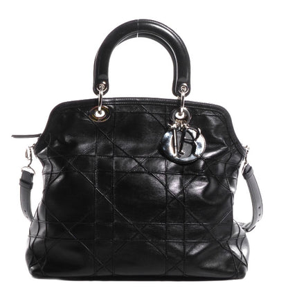 Christian Dior Lambskin Cannage Medium Granville Tote Black 1 of 10
