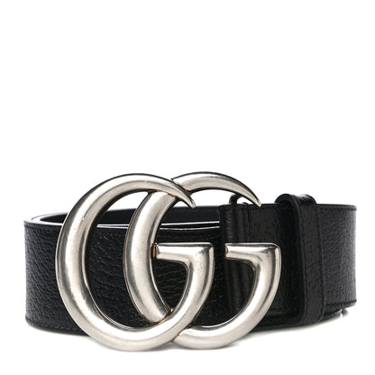 Gucci Textured Dollar Calfskin Nickel Double G 40mm Belt 85 34 Black 1 of 9