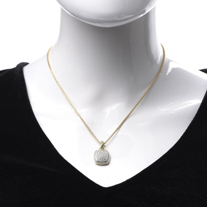 David Yurman 18K Yellow Gold Diamond 11mm Albion Pendant Necklace 2 of 6