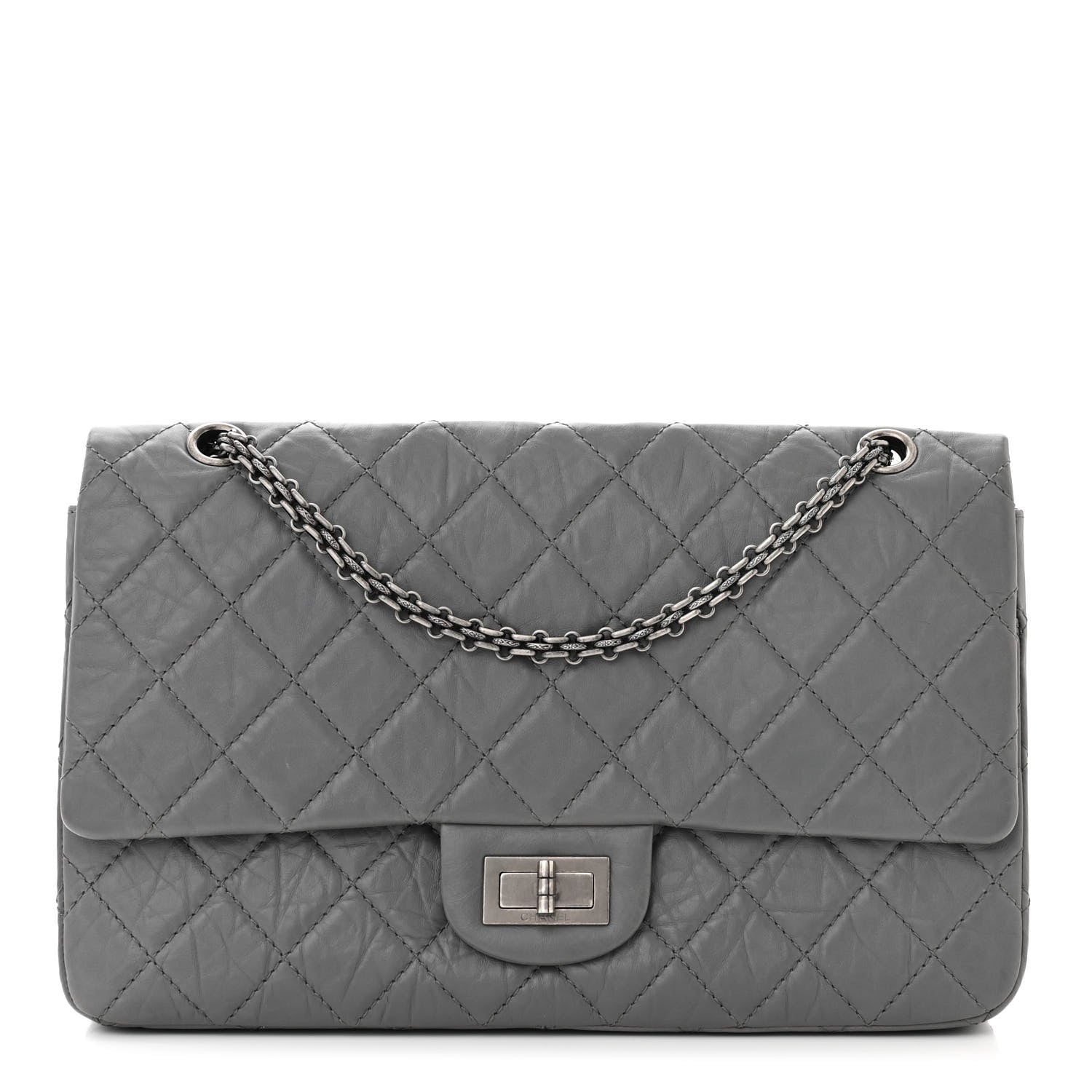Chanel Aged Calfskin Quilted 2.55 Reissue 227 Flap Dark Grey 1 of 10