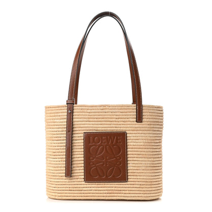 Loewe Raffia Small Square Basket Tote Bag Natural Tan 1 of 8