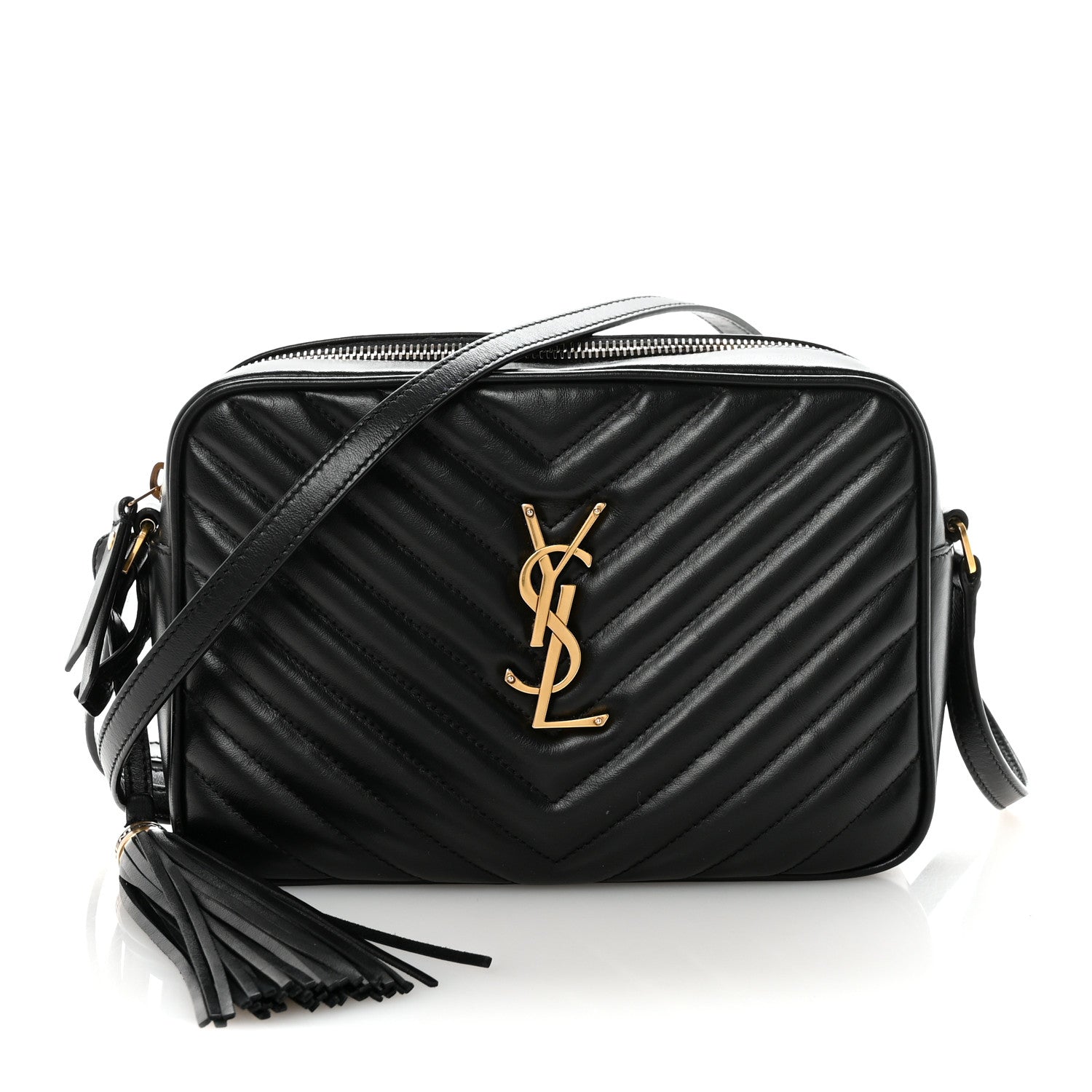 Saint Laurent Calfskin Matelasse Monogram Lou Camera Bag Black 1 of 10