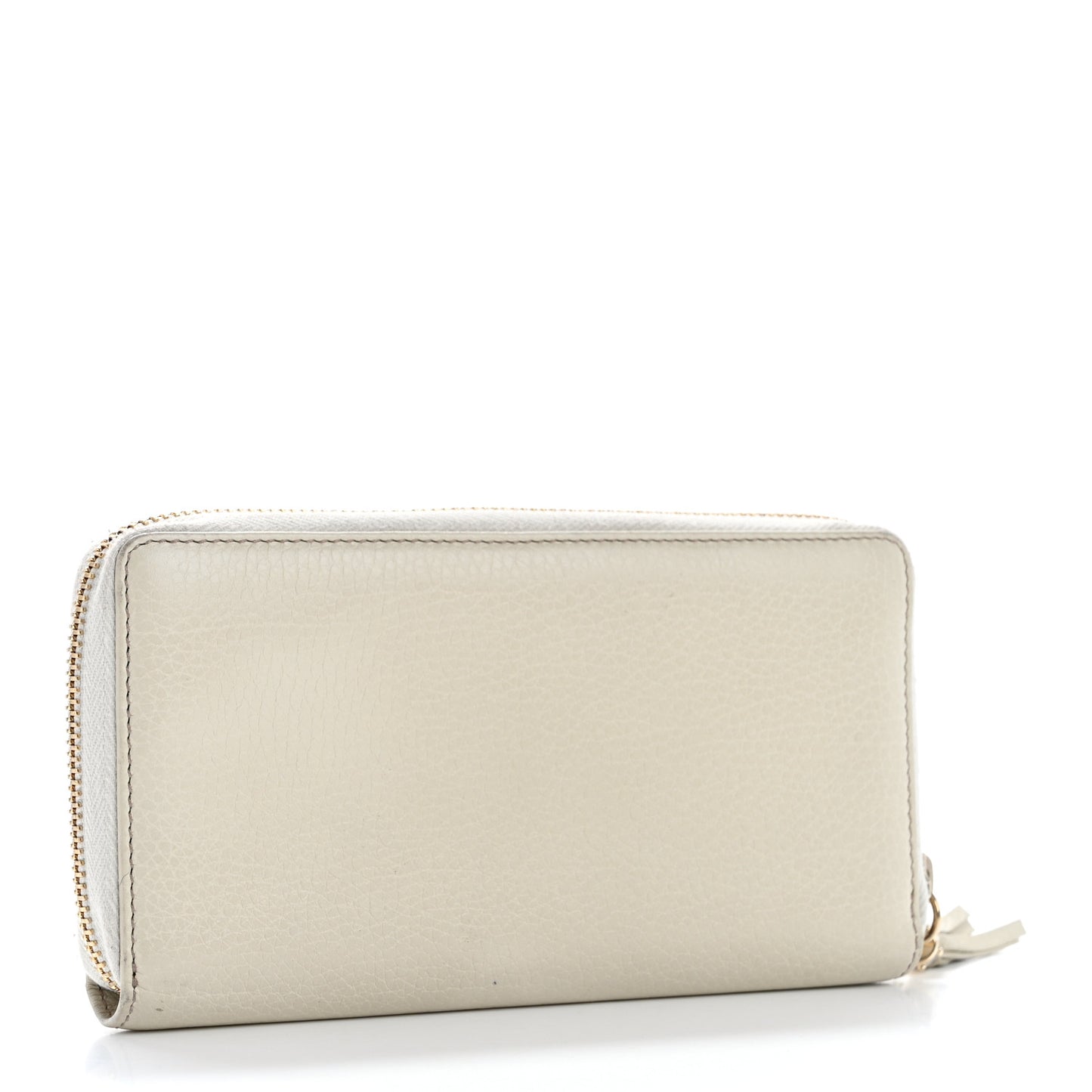 Pebbled Calfskin Soho Zip Around Wallet Off White