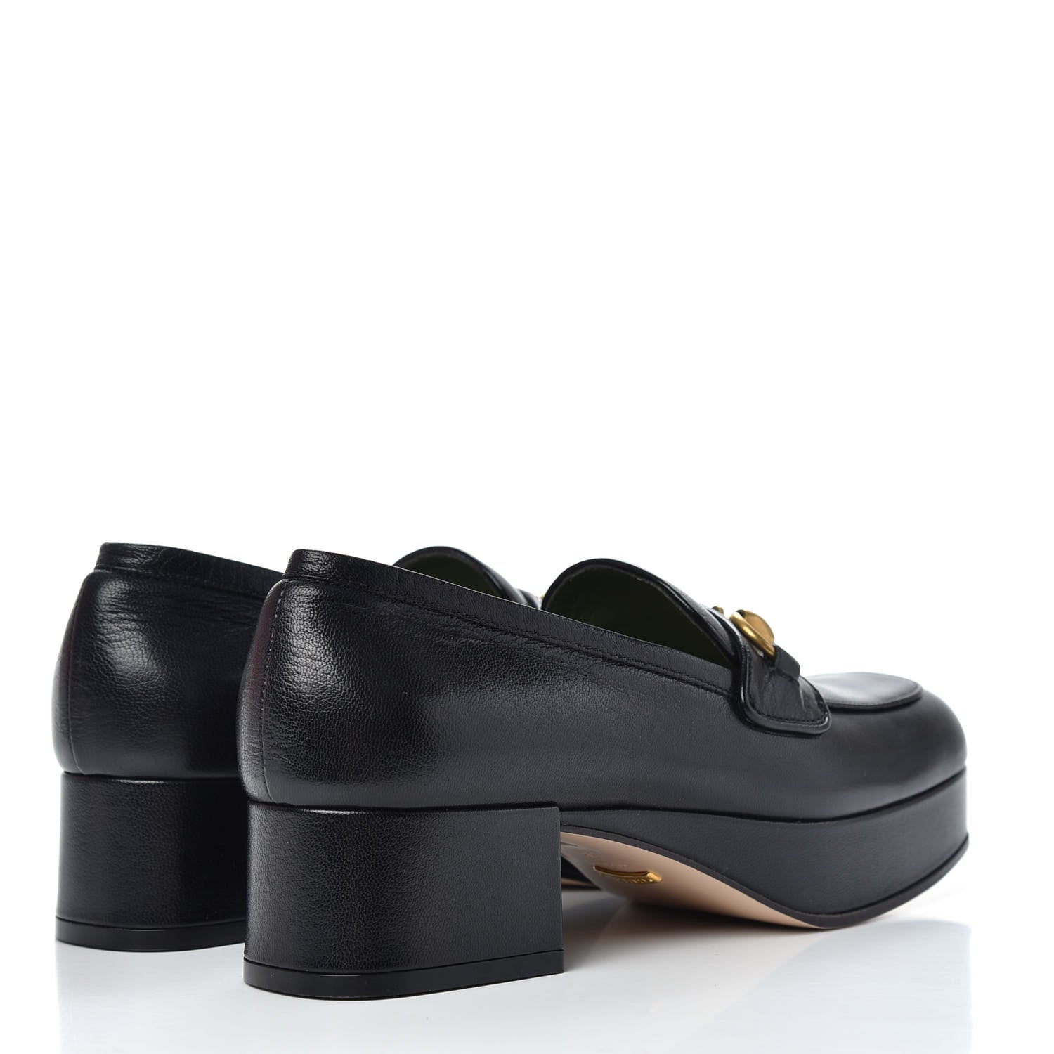 Gucci Goatskin Houdan Platform Loafers 36 Black 4 of 11