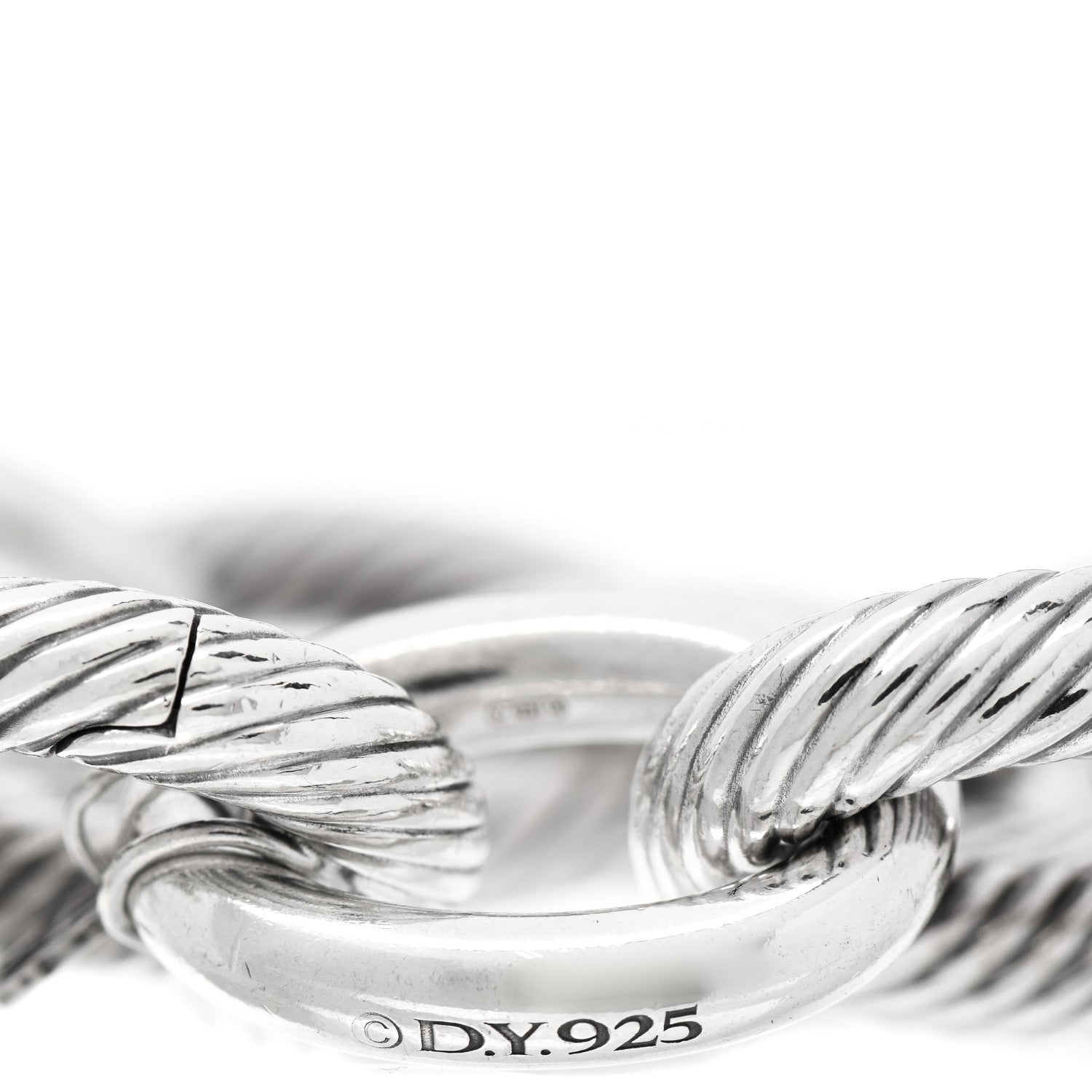 David Yurman Sterling Silver 17mm Extra Large Oval Link Bracelet 3 of 3