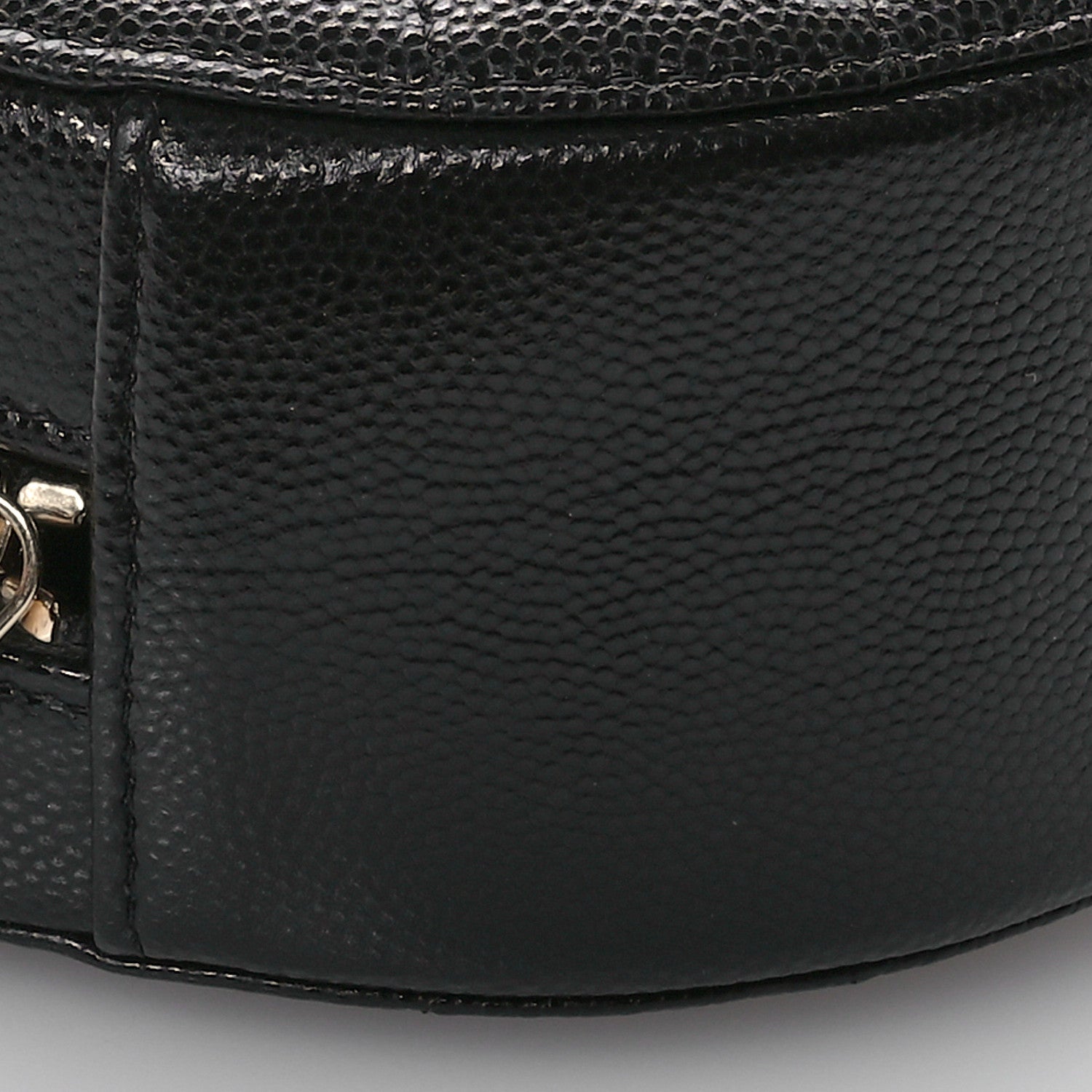 Chanel Caviar Quilted Crystal CC Round Clutch With Chain Black 9 of 11