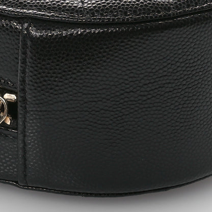 Chanel Caviar Quilted Crystal CC Round Clutch With Chain Black 9 of 11