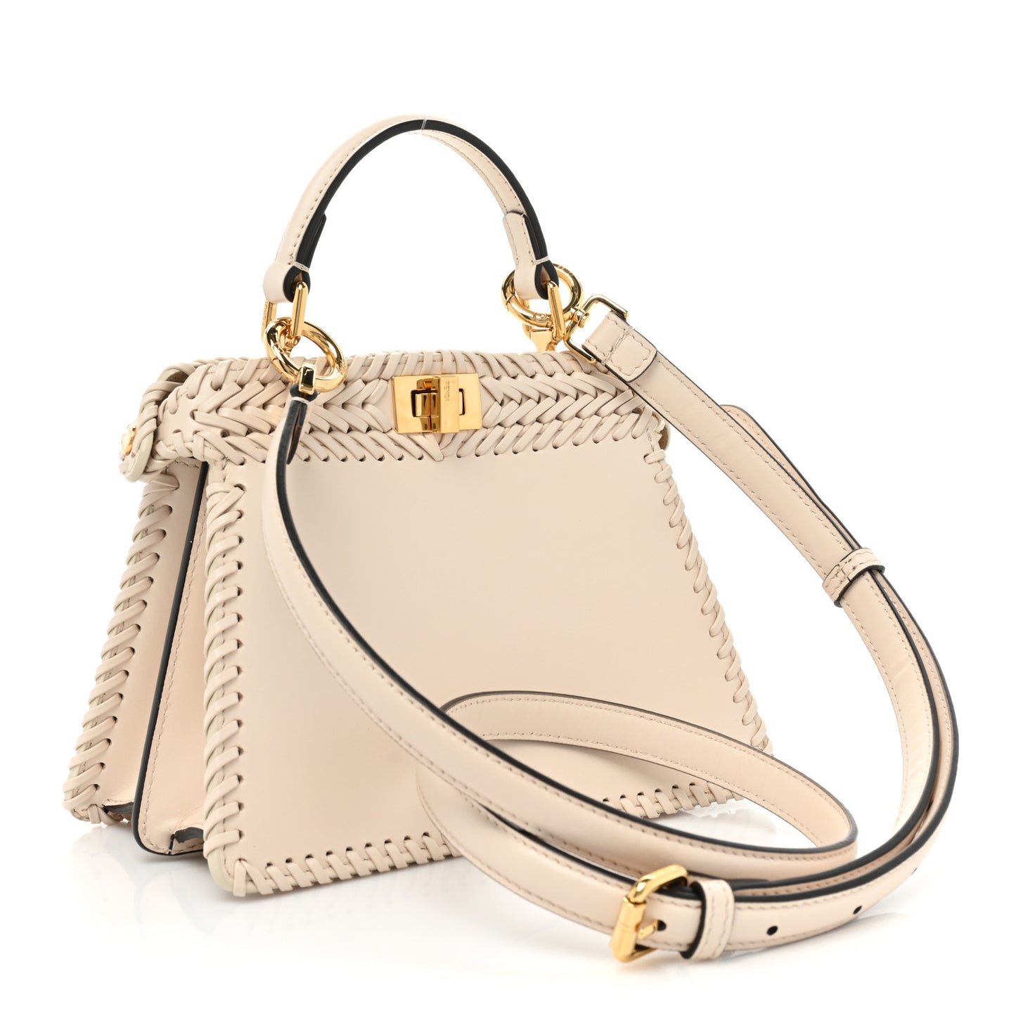Vitello King Shiny Nappa Intreccio Petite Peekaboo I SEE U Satchel Camelia