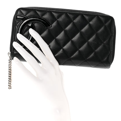 Chanel Calfskin Quilted Cambon Large Gusset Zip Around Wallet Black 2 of 8