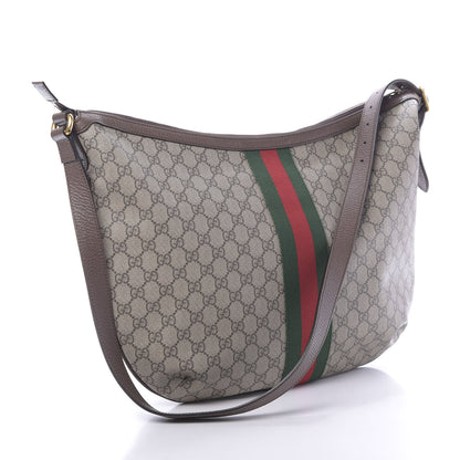 Gucci GG Supreme Monogram Web Ophidia Half Moon Hobo Brown 3 of 10