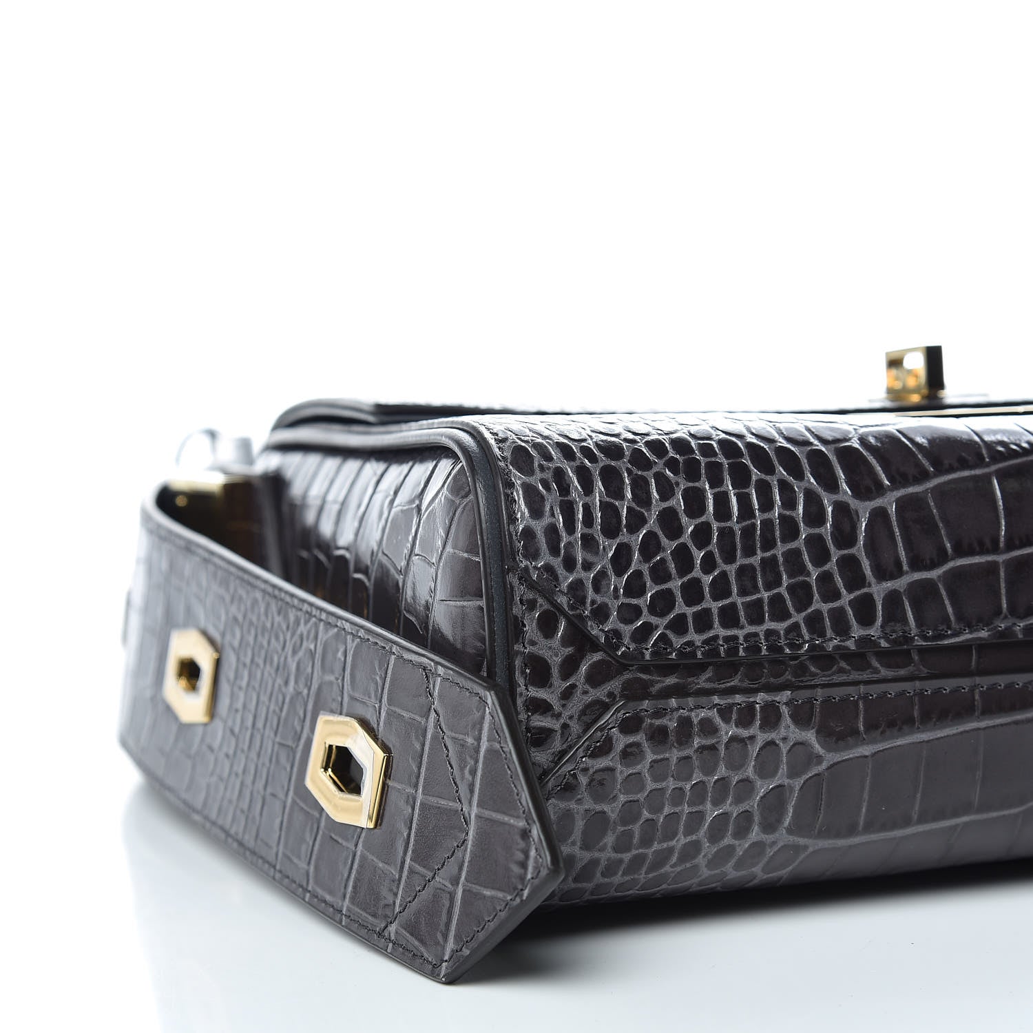 Givenchy Calfskin Crocodile Embossed Medium Eden Storm Grey 5 of 8