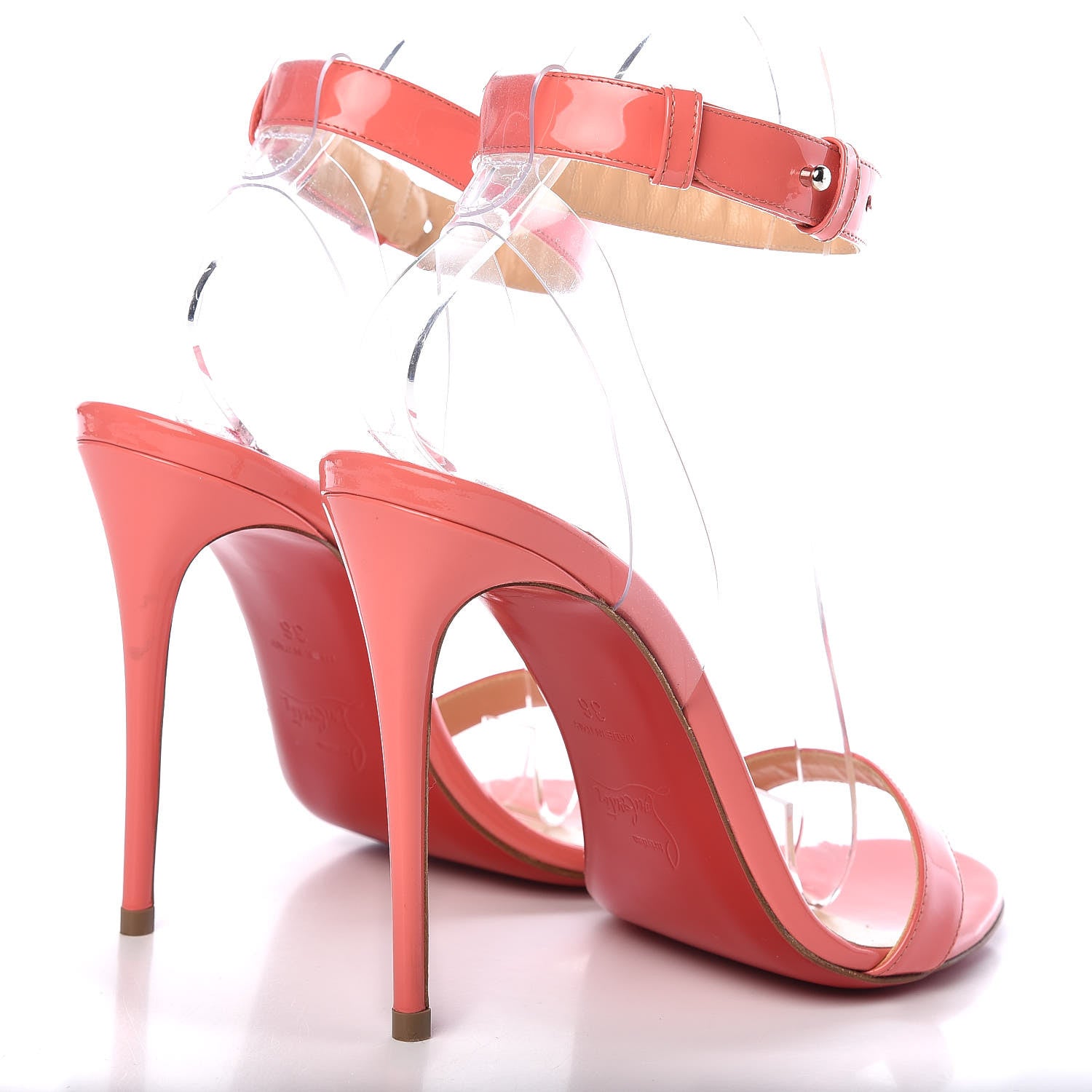 Christian Louboutin Shiny Nappa PVC Jonatina 100 Sandals 36 Charlotte 4 of 8