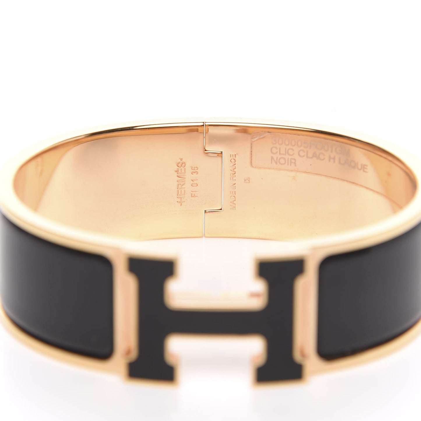 Enamel Wide Clic Clac H Bracelet GM Black