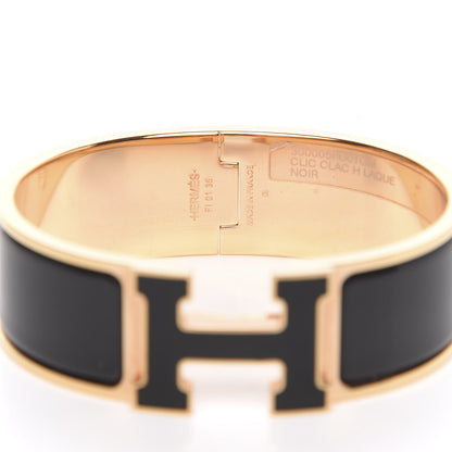 Hermes Enamel Wide Clic Clac H Bracelet GM Black 5 of 5