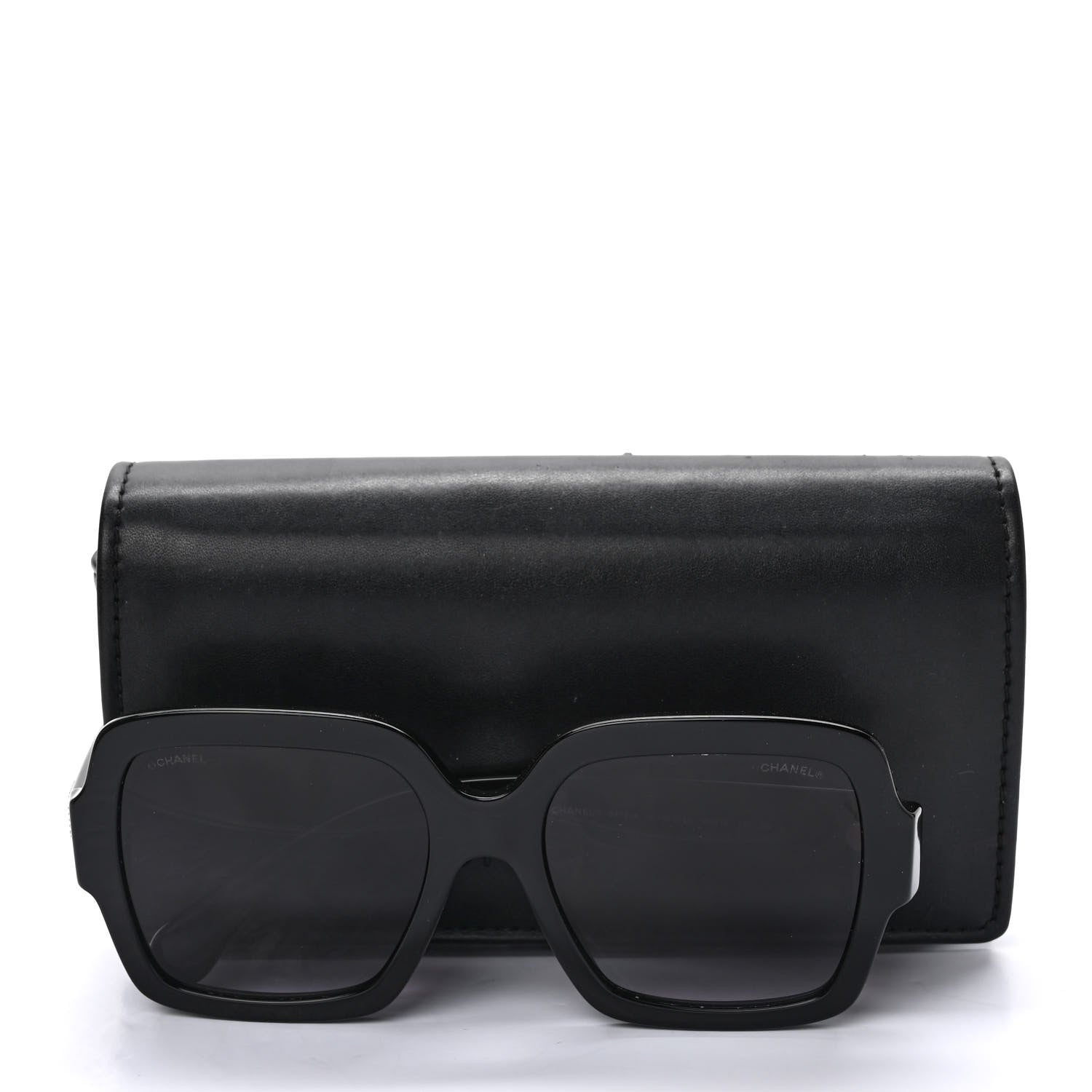 Chanel Acetate Square Strass CC Sunglasses 5479-A Black 8 of 8