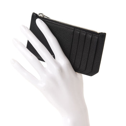 Saint Laurent Grained Calfskin 5 Fragments Zip Pouch Card Holder Black 2 of 8