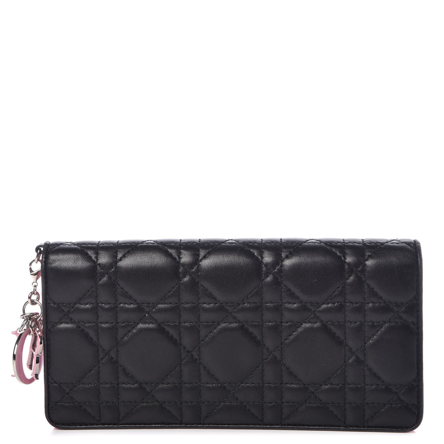 Christian Dior Lambskin Cannage Rendezvous Wallet Black 1 of 12