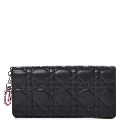 Christian Dior Lambskin Cannage Rendezvous Wallet Black 1 of 12