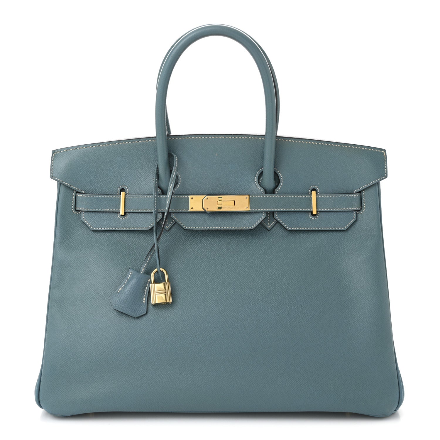 Hermes Courchevel Birkin 35 Blue Jean 1 of 11