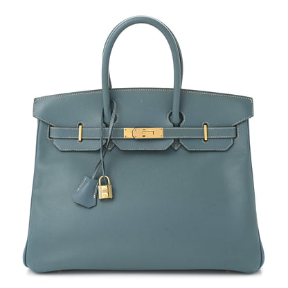 Hermes Courchevel Birkin 35 Blue Jean 1 of 11
