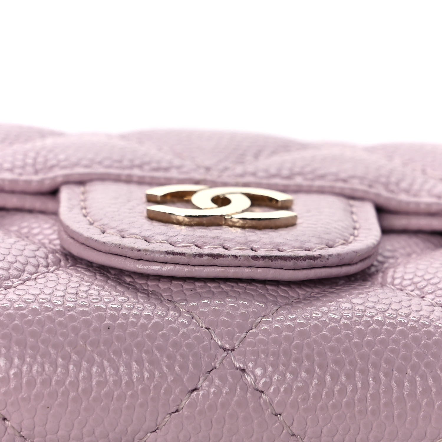 Chanel Caviar Quilted Flap Card Holder Wallet Light Pink 12 of 14