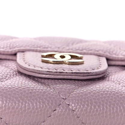 Chanel Caviar Quilted Flap Card Holder Wallet Light Pink 12 of 14