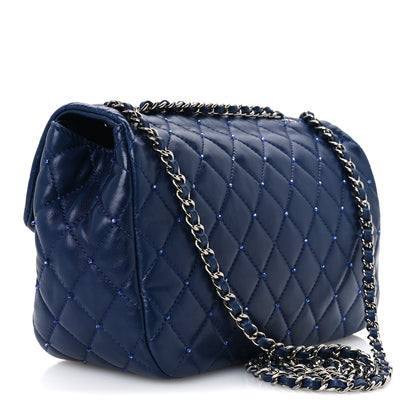 Chanel Lambskin Quilted Strass Flap Dark Blue 3 of 11