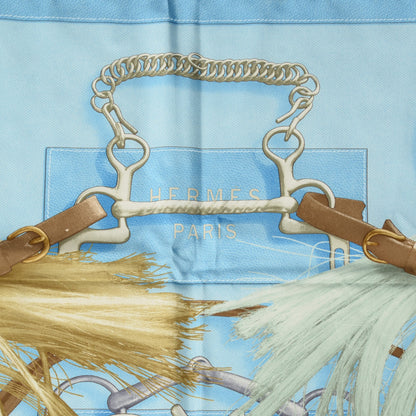 Hermes Silk Projets Carres Scarf 90 Bleu Ciel 6 of 14