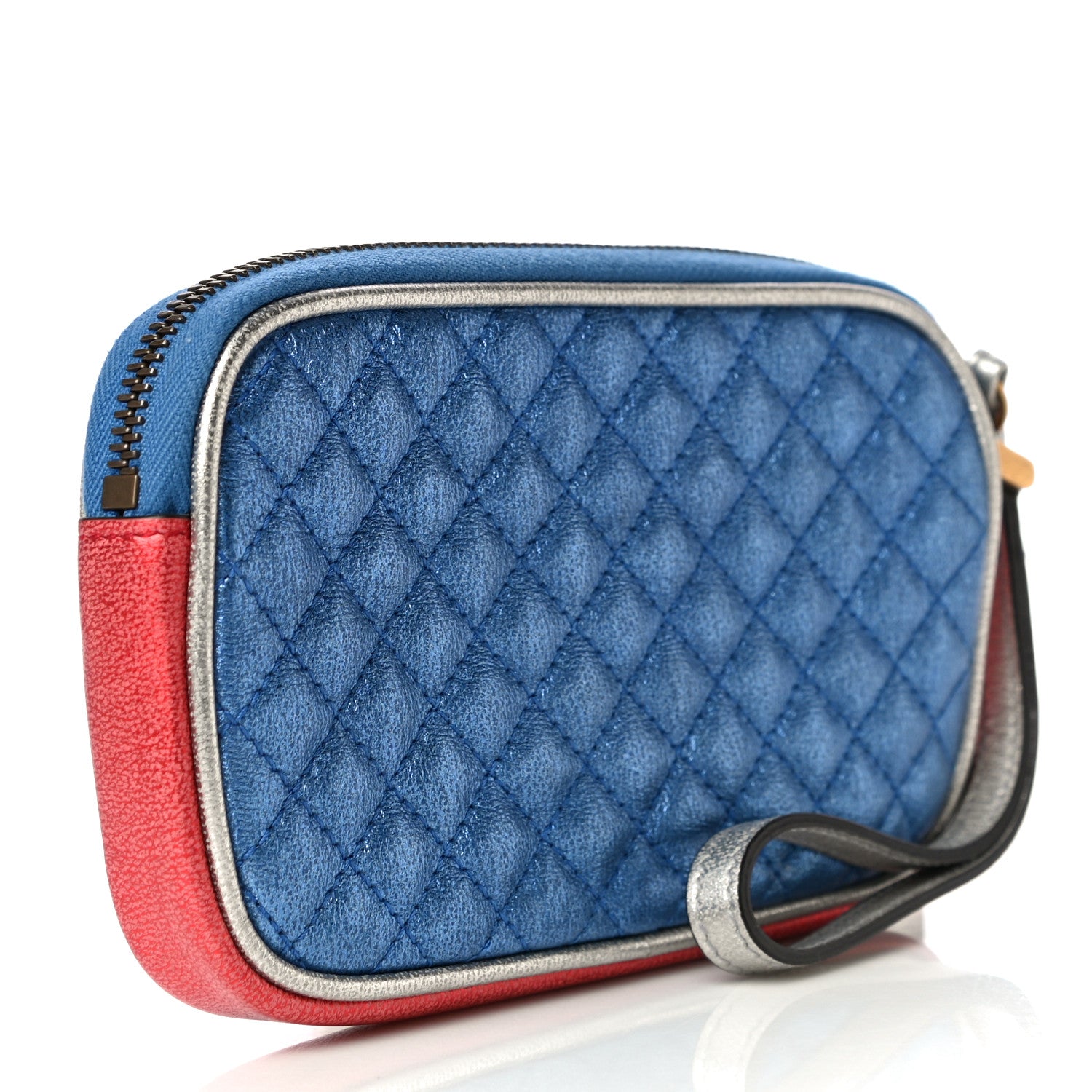 Gucci Laminated Nappa Trapuntata Zumi iPhone Case Rosso Marine Argento 3 of 9