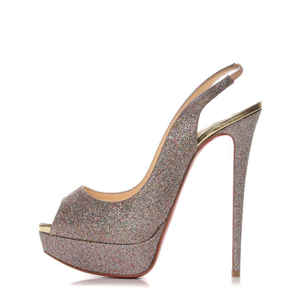 Christian Louboutin Glitter Lady Peep Sling 150 Pumps 40 Multicolor 1 of 7