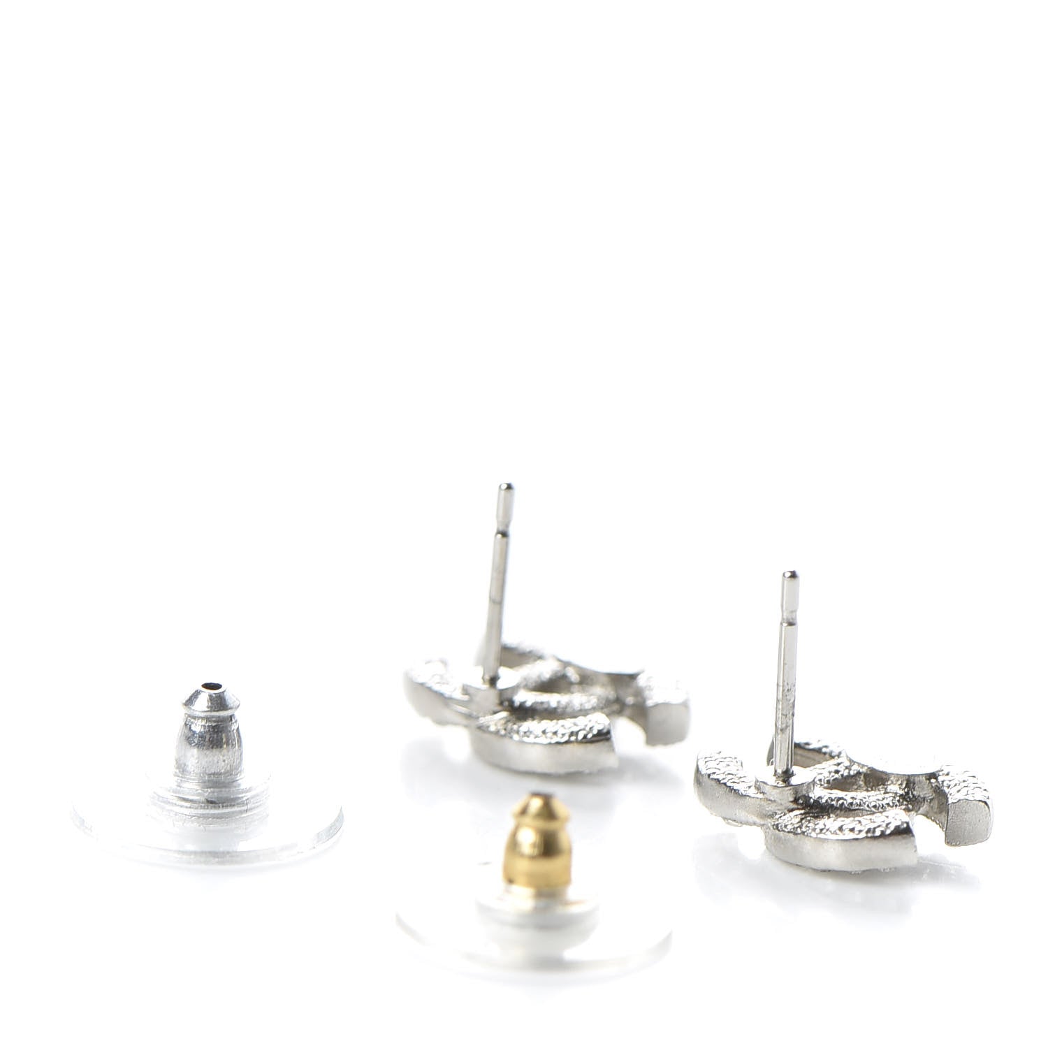 Chanel Crystal CC Earrings Silver 3 of 5