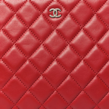 Chanel Lambskin Quilted Medium Cosmetic Case Red 8 of 10