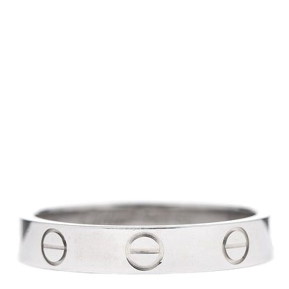 Cartier 18K White Gold 3.5mm LOVE Wedding Band Ring 55 7.25 1 of 4