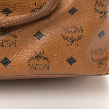 MCM Visetos Crocodile Embossed Shopper Tote Cognac 16 of 19