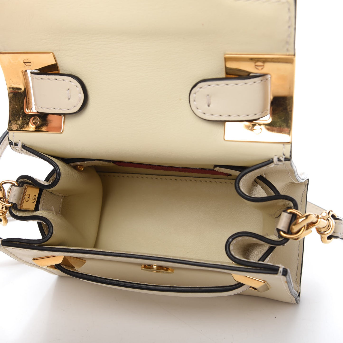 Vitello Mini My Rockstud Frame Bag Light Ivory