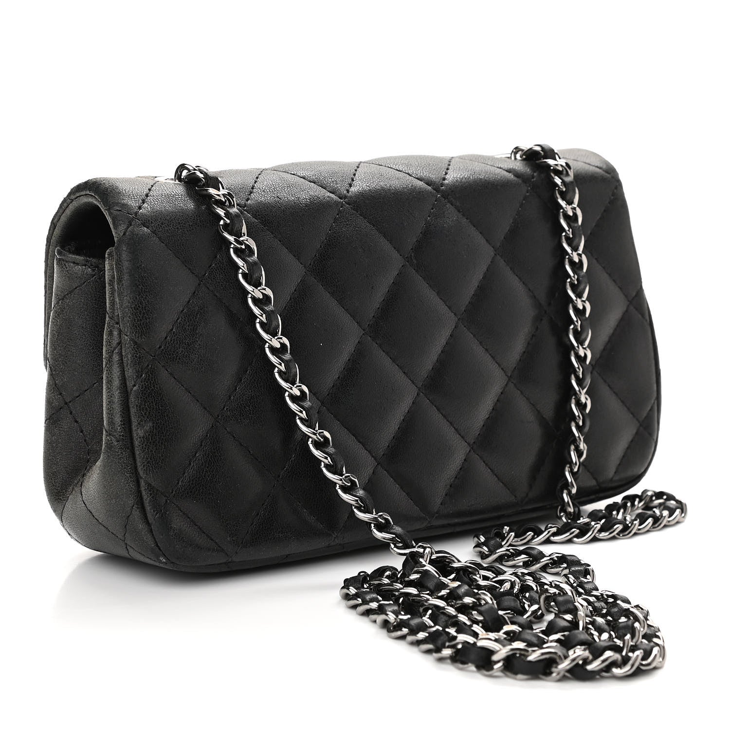 Chanel Lambskin Quilted Extra Mini Rectangular Flap Black 3 of 10