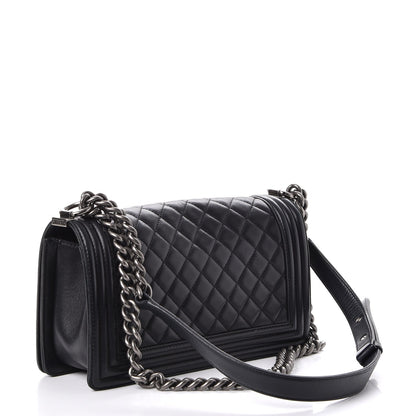 Chanel Lambskin Quilted Medium Boy Flap Black 3 of 19