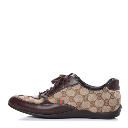 Gucci GG Monogram Calfskin Sneakers 38 Dark Brown 1 of 11