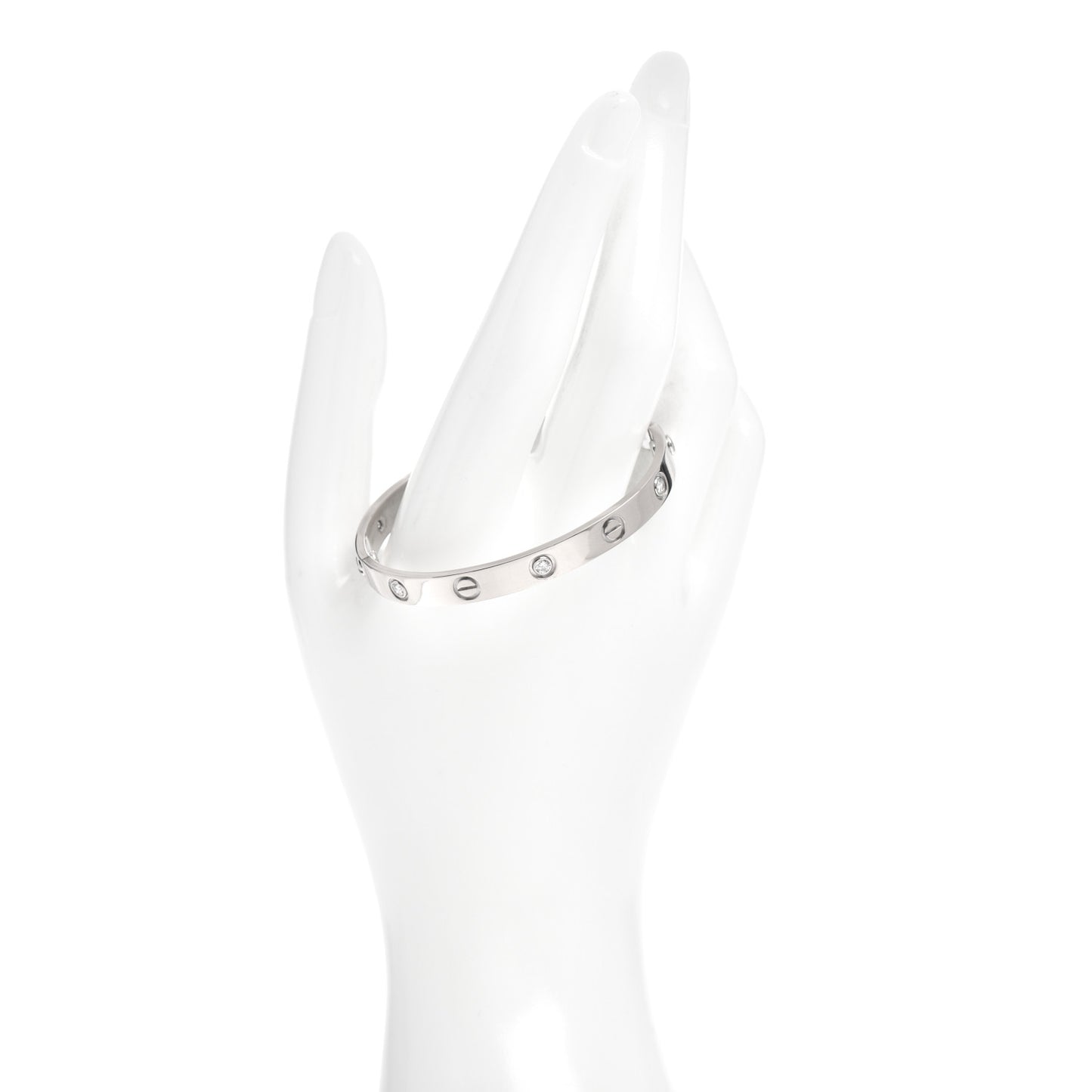 18K White Gold 6 Diamond LOVE Bracelet 16