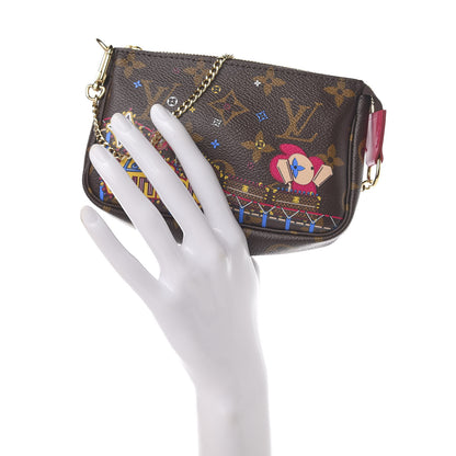 Louis Vuitton Monogram 2020 Christmas Animation Roller Coaster Mini Pochette Accessories Pivoine 2 of 11