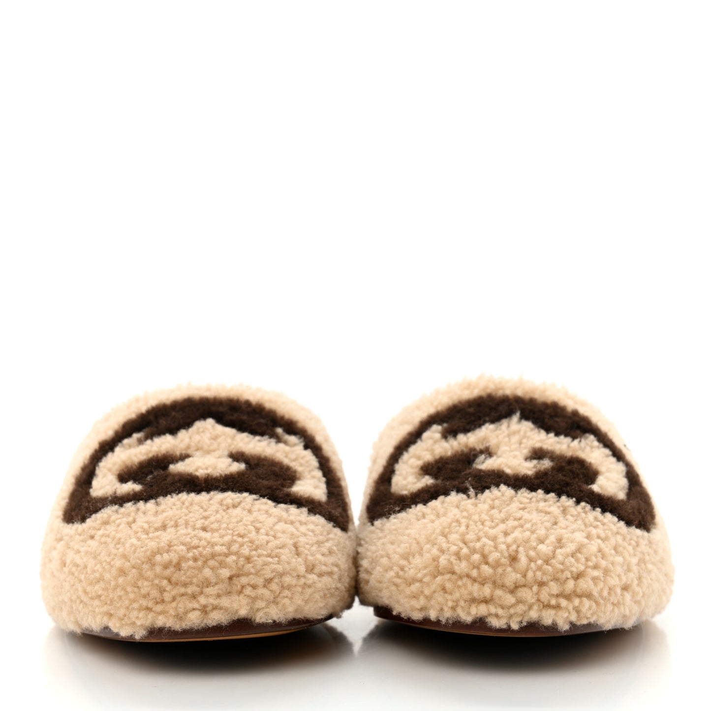 Shearling Interlocking G Womens Eileen Slippers 36 Butterscotch Cocoa