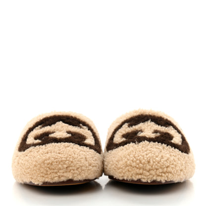 Gucci Shearling Interlocking G Womens Eileen Slippers 36 Butterscotch Cocoa 2 of 9