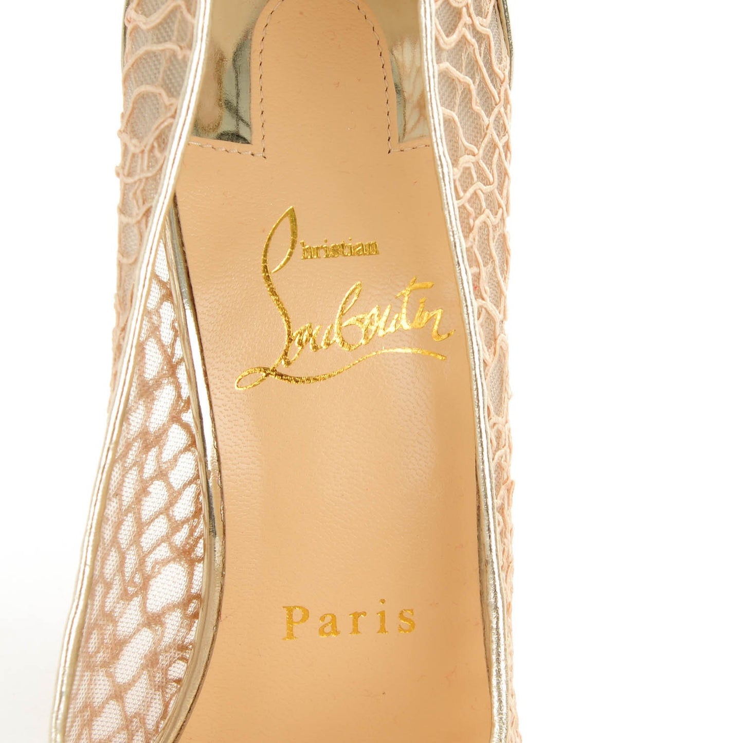 Metallic Fishnet Follies Resille 100 Pumps 37 Gold