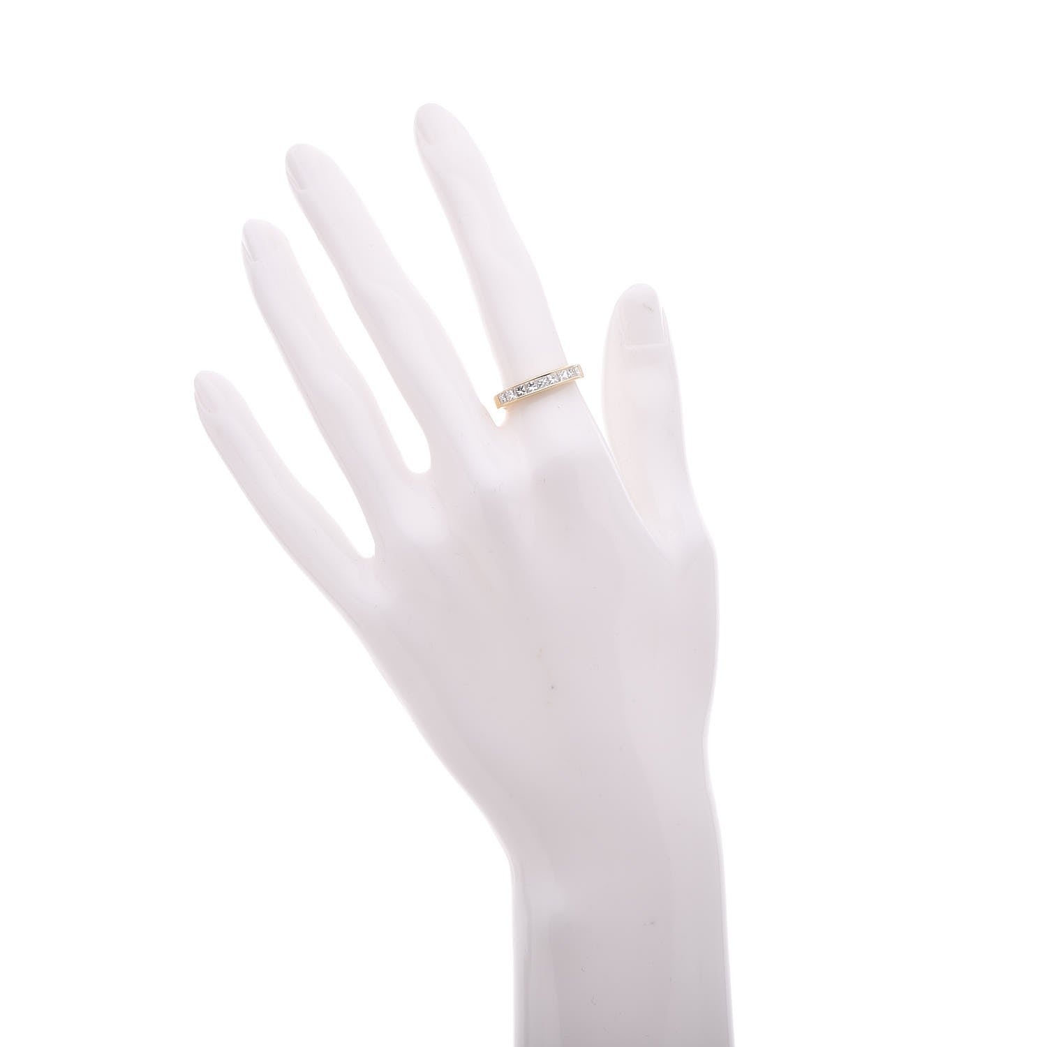 Tiffany 18K Yellow Gold Diamond 3.5mm Half Circle Channel Set Band Ring 53 6.25 7 of 13