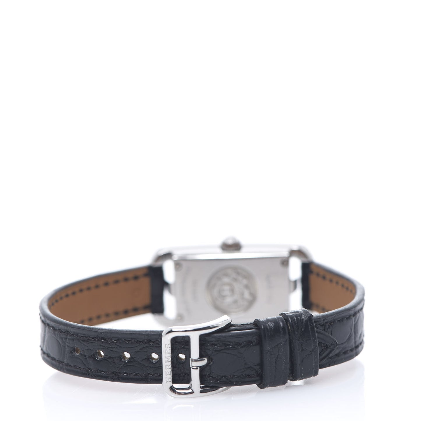 Stainless Steel Alligator Diamond 17mm Nantucket Jete De Diamants Quartz Watch Noir