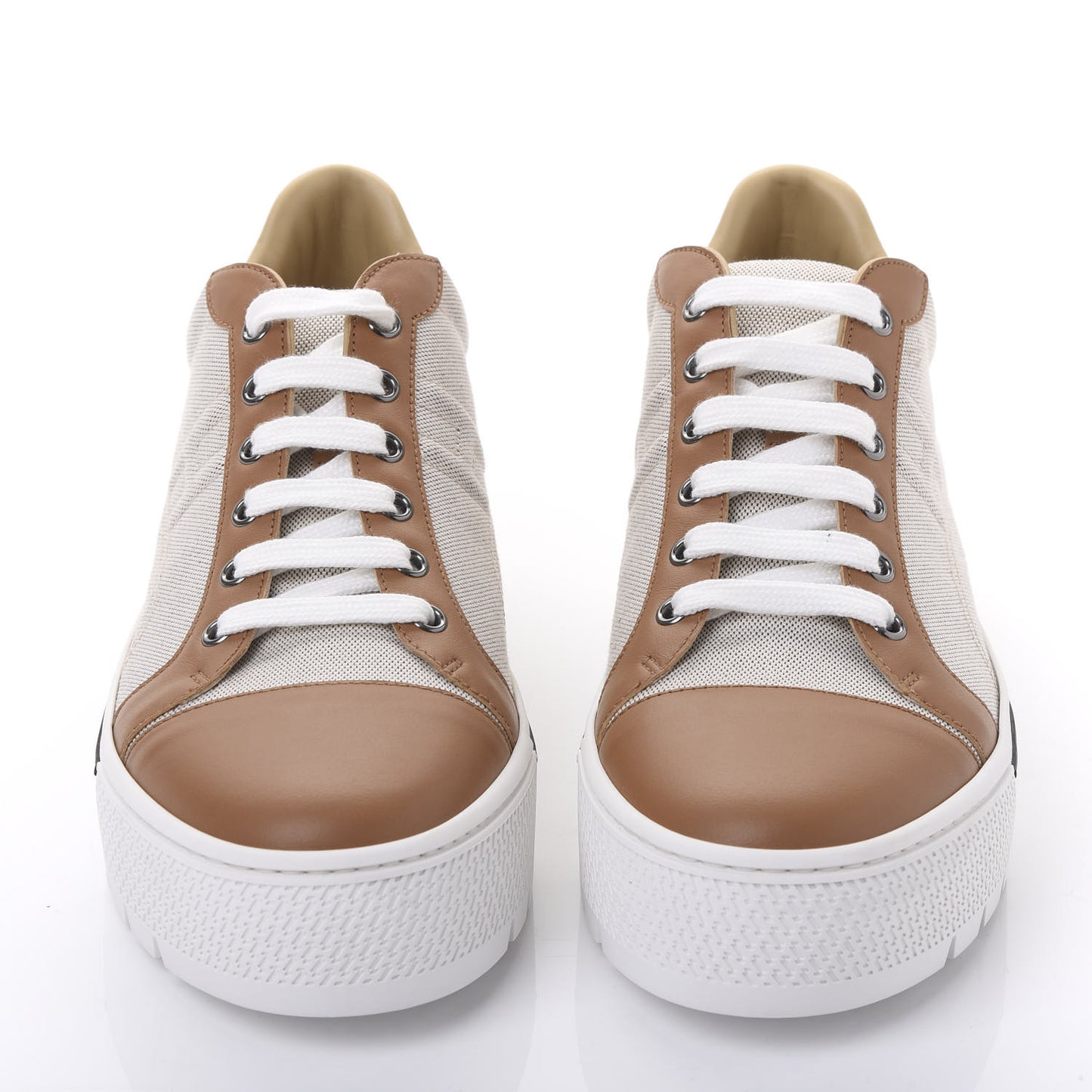 Canvas Calfskin Womens Voltage Sneakers 41 Prunoir Naturel
