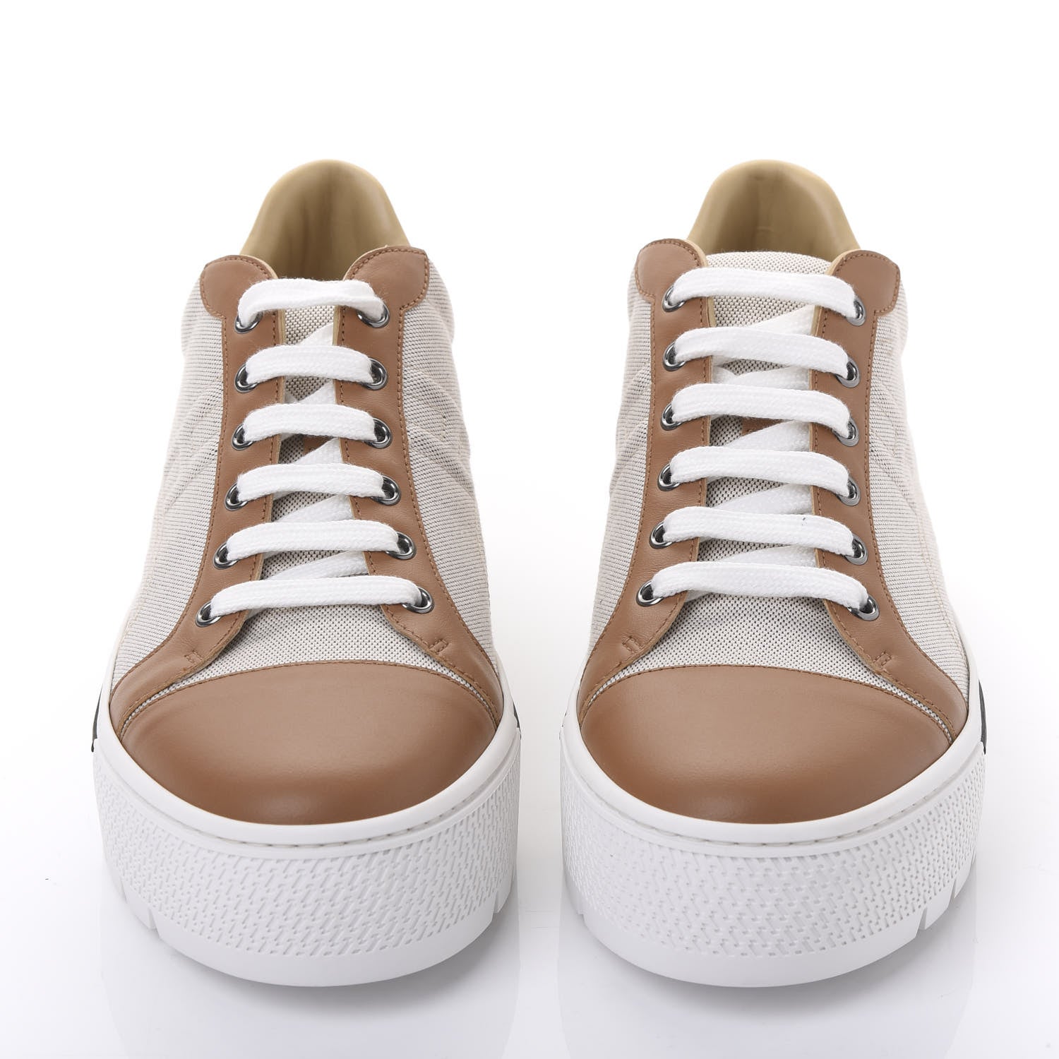 Hermes Canvas Calfskin Womens Voltage Sneakers 41 Prunoir Naturel 2 of 10